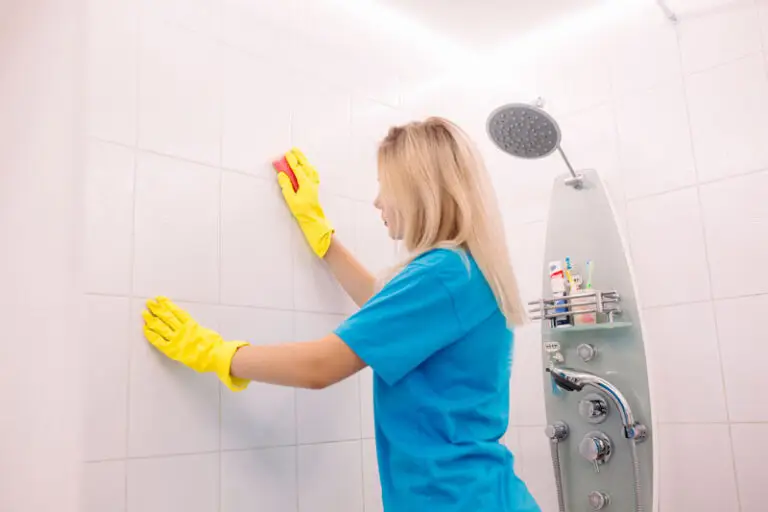 Bathroom mold and mildew scrubbing